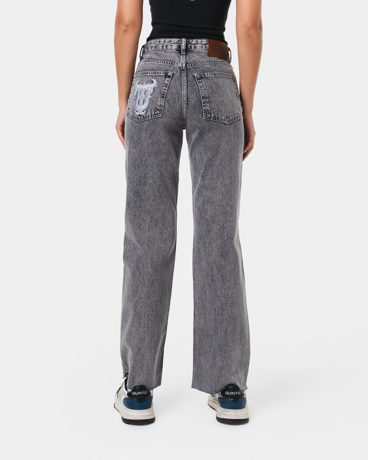 W RIPPED JEANS GREY