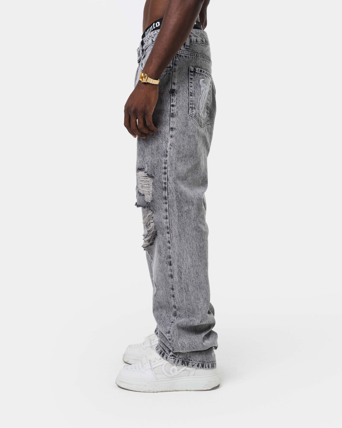 RIPPED JEANS GREY