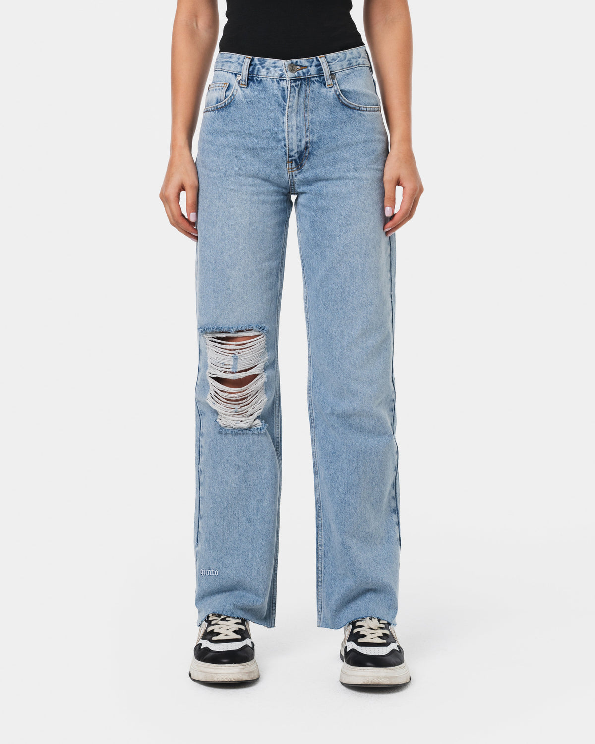 W RIPPED JEANS BLUE