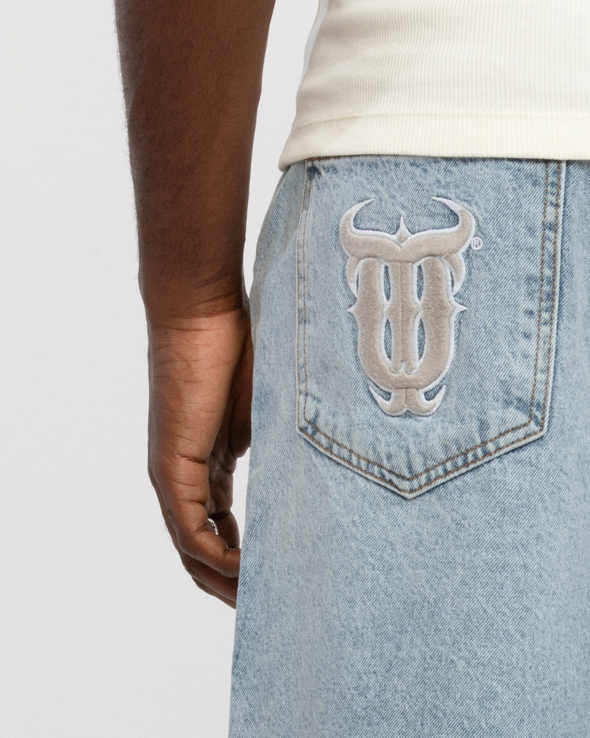 QT DENIM SHORTS BLUE