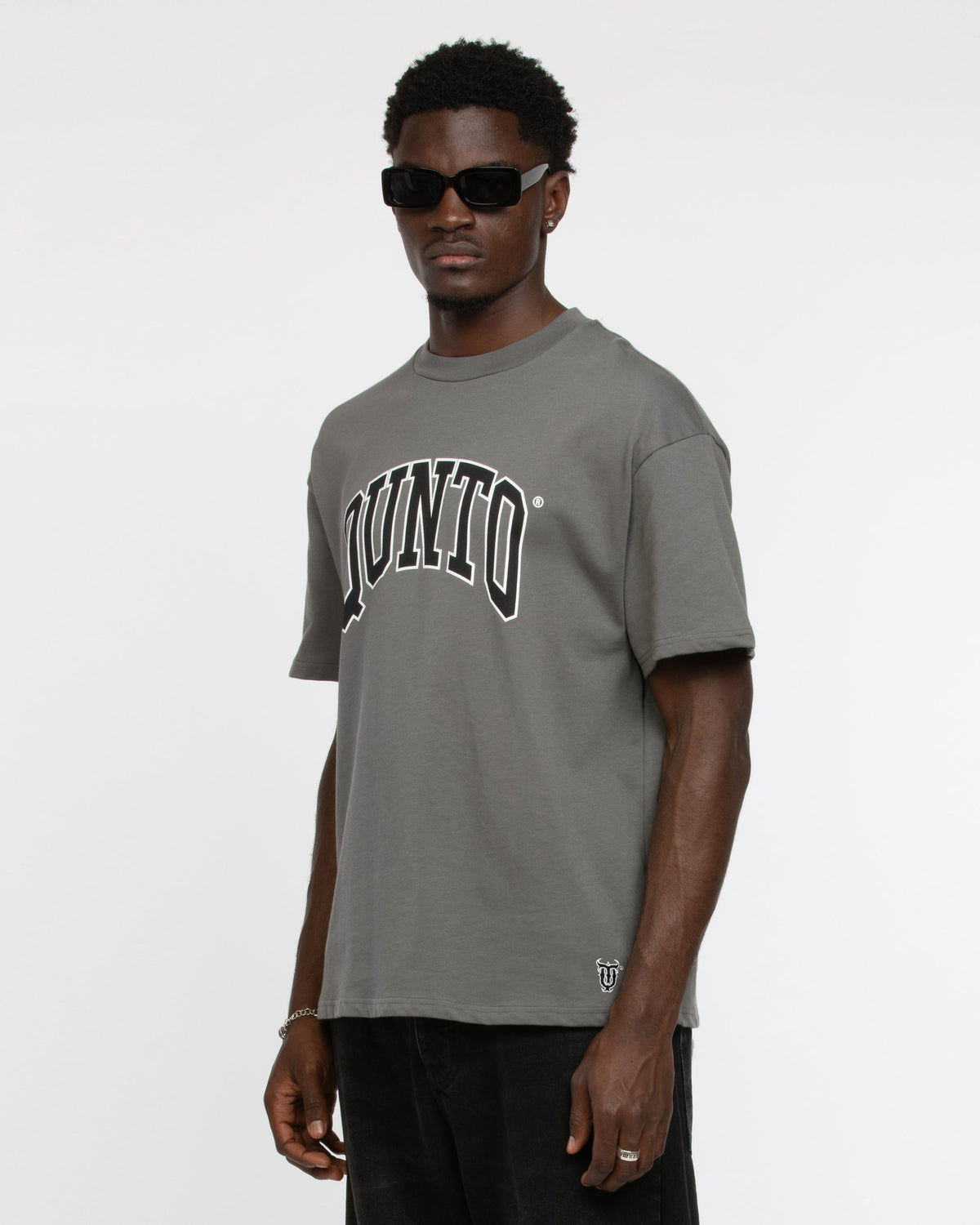 QT BLACK ON GREY TSHIRT