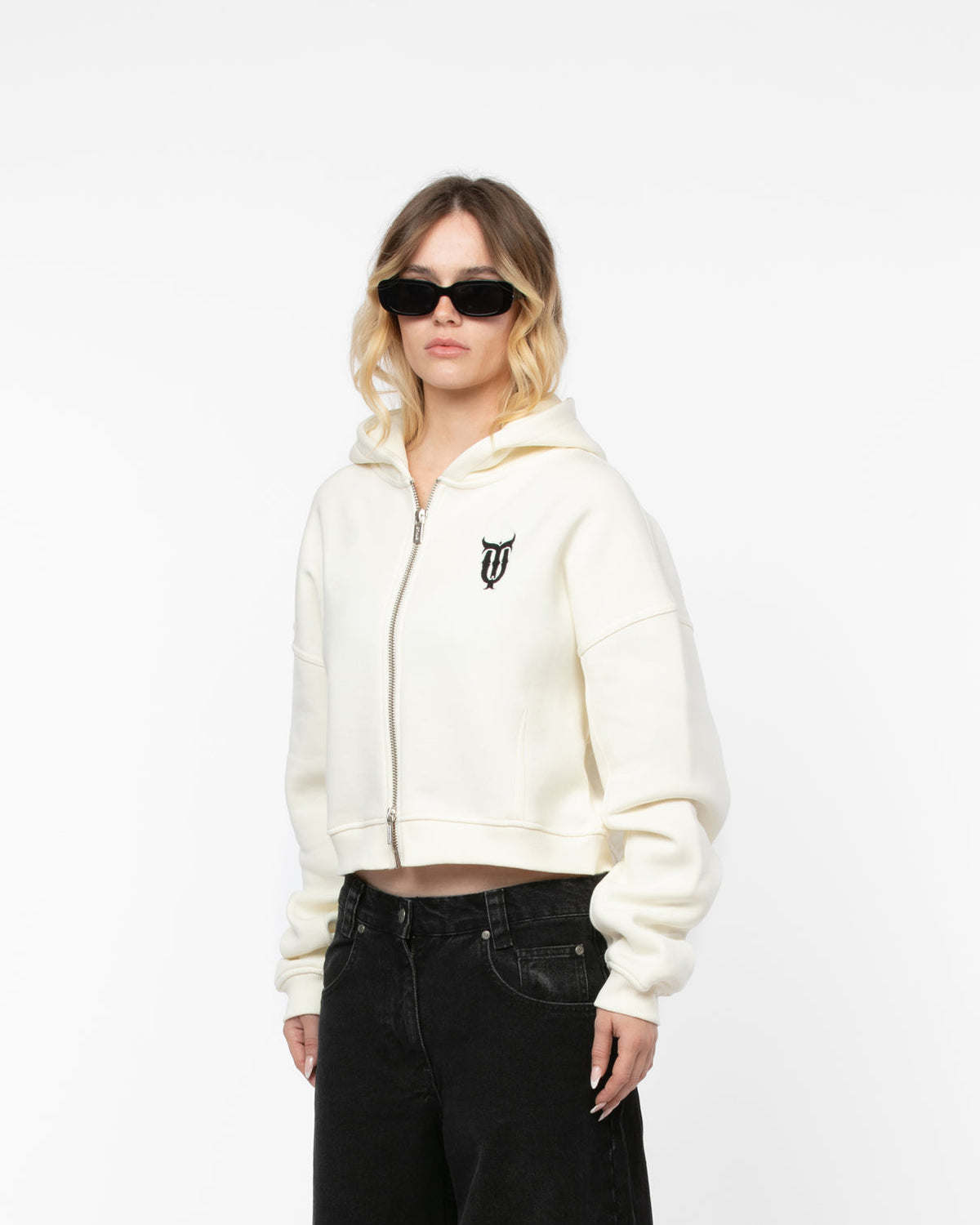 W CROPPED CARDIGAN CREAM