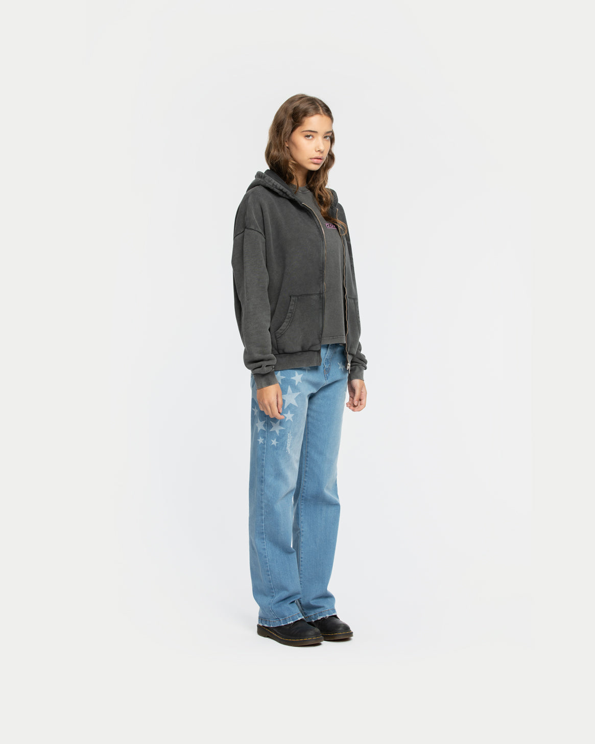 Warning Zipper Hoodie