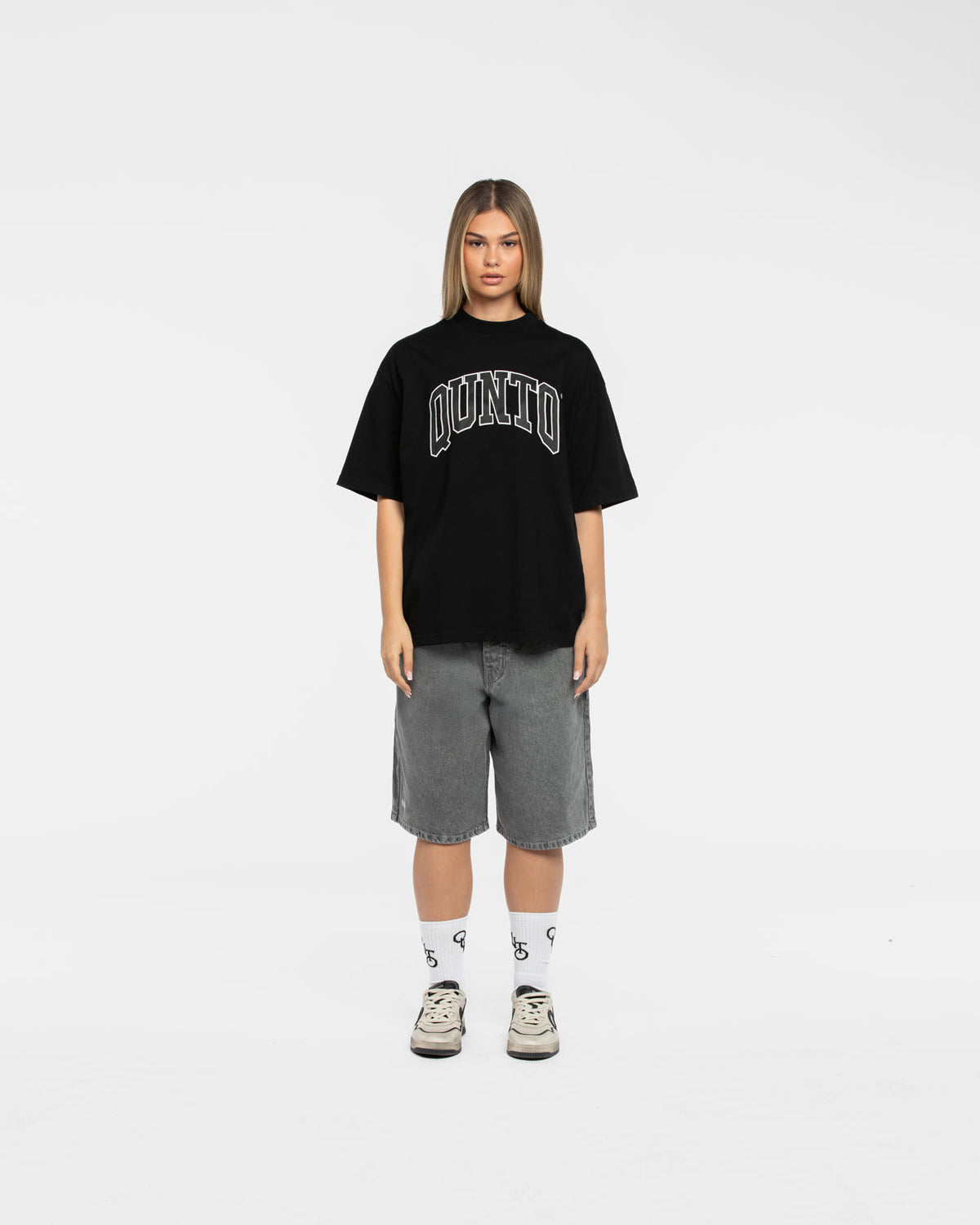 QT DENIM SHORTS GREY