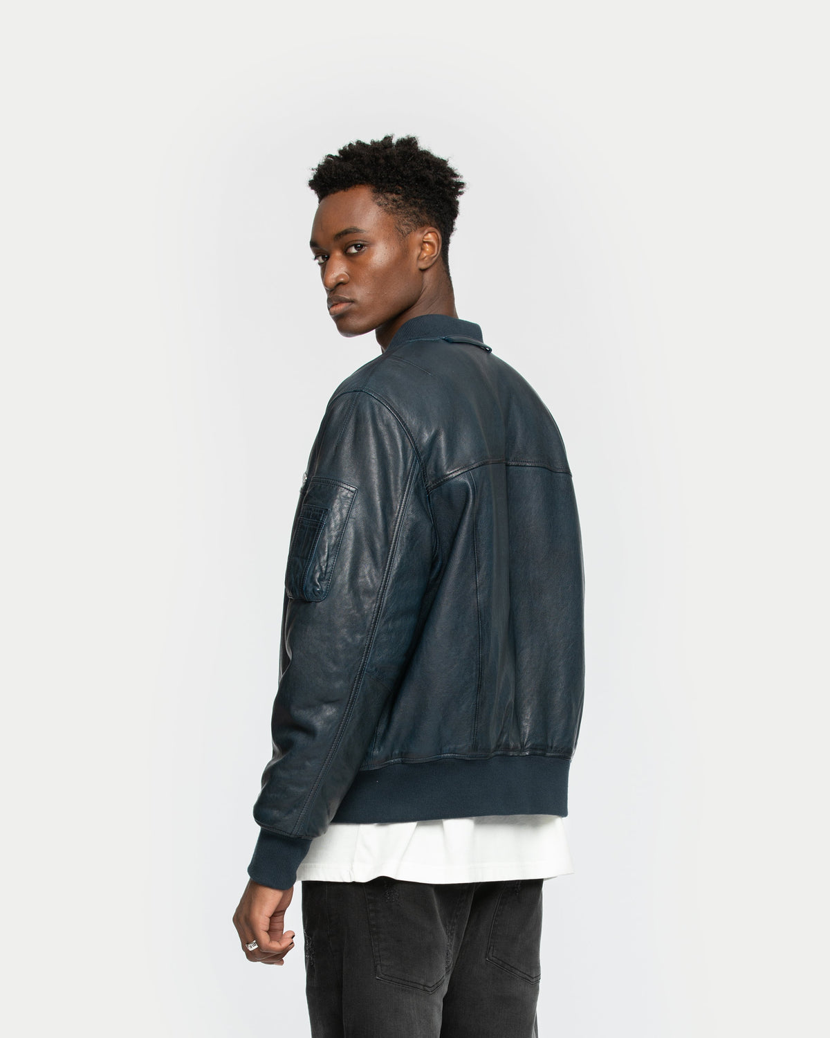 Blue Leather Jacket