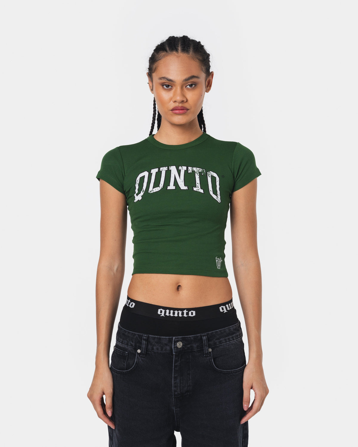 WHITE ON GREEN BABY TEE