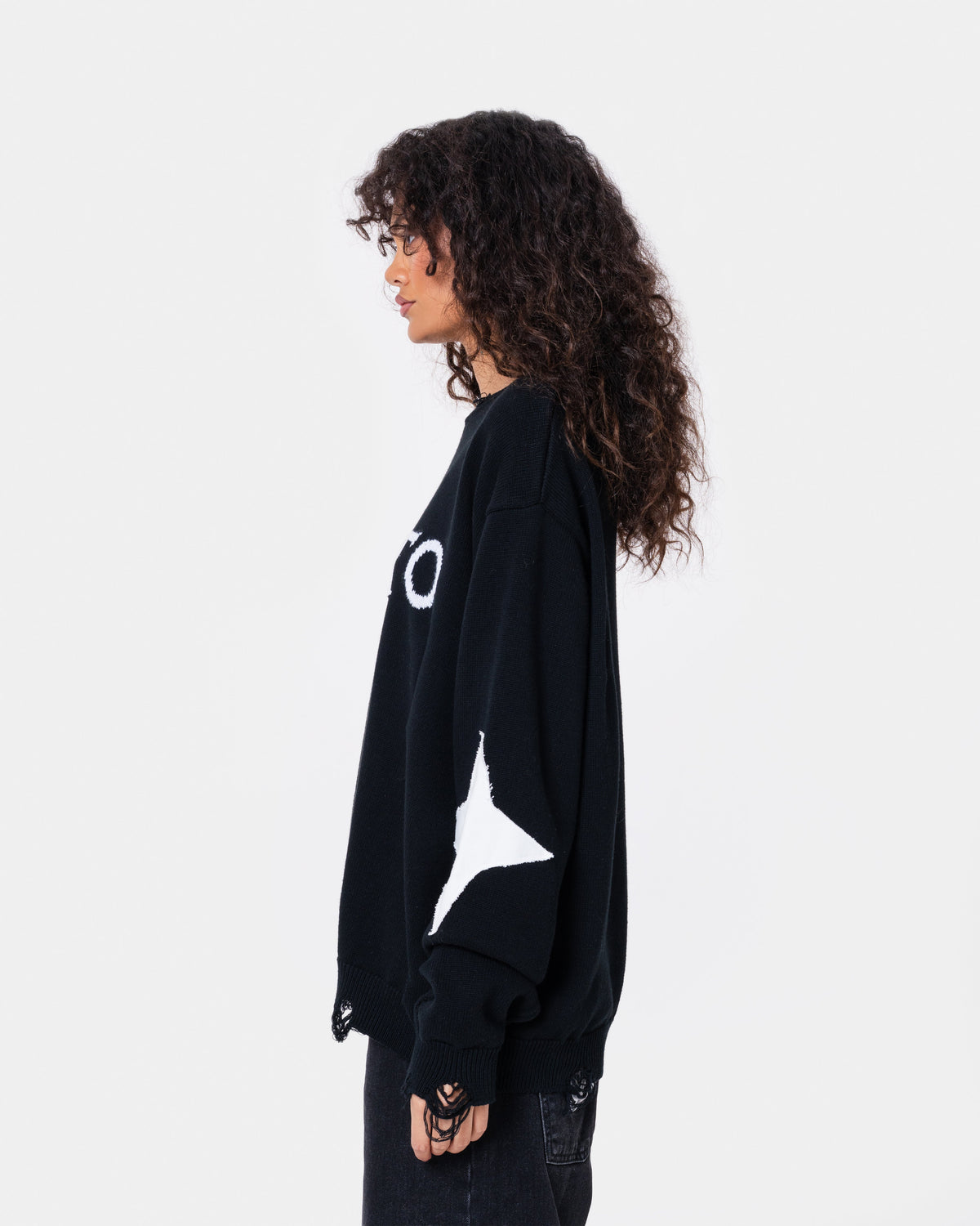 DESTROY SWEATER KNIT BLACK