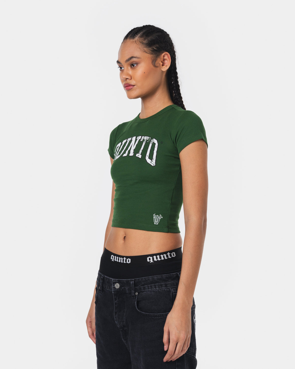 WHITE ON GREEN BABY TEE