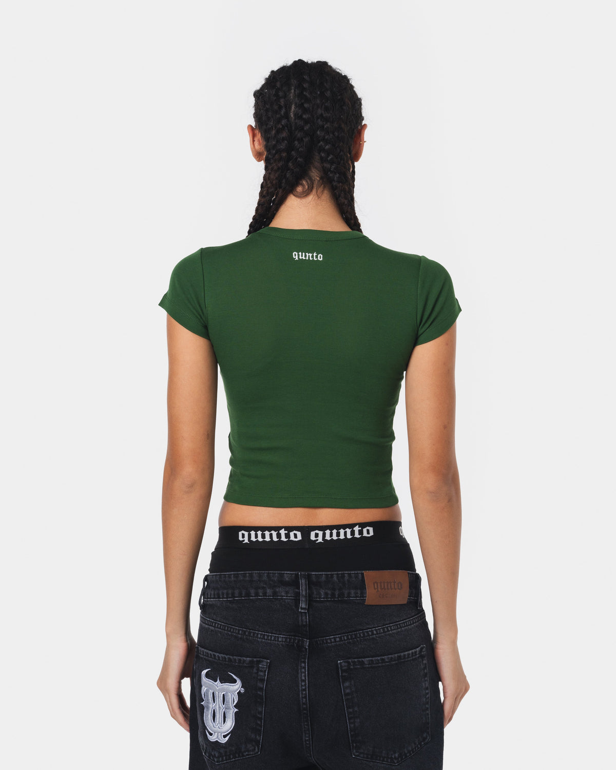 WHITE ON GREEN BABY TEE