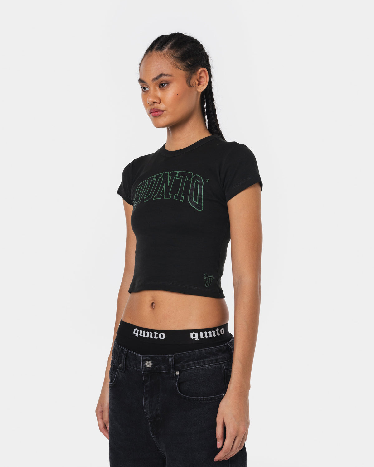 GREEN OUTLINER BABY TEE