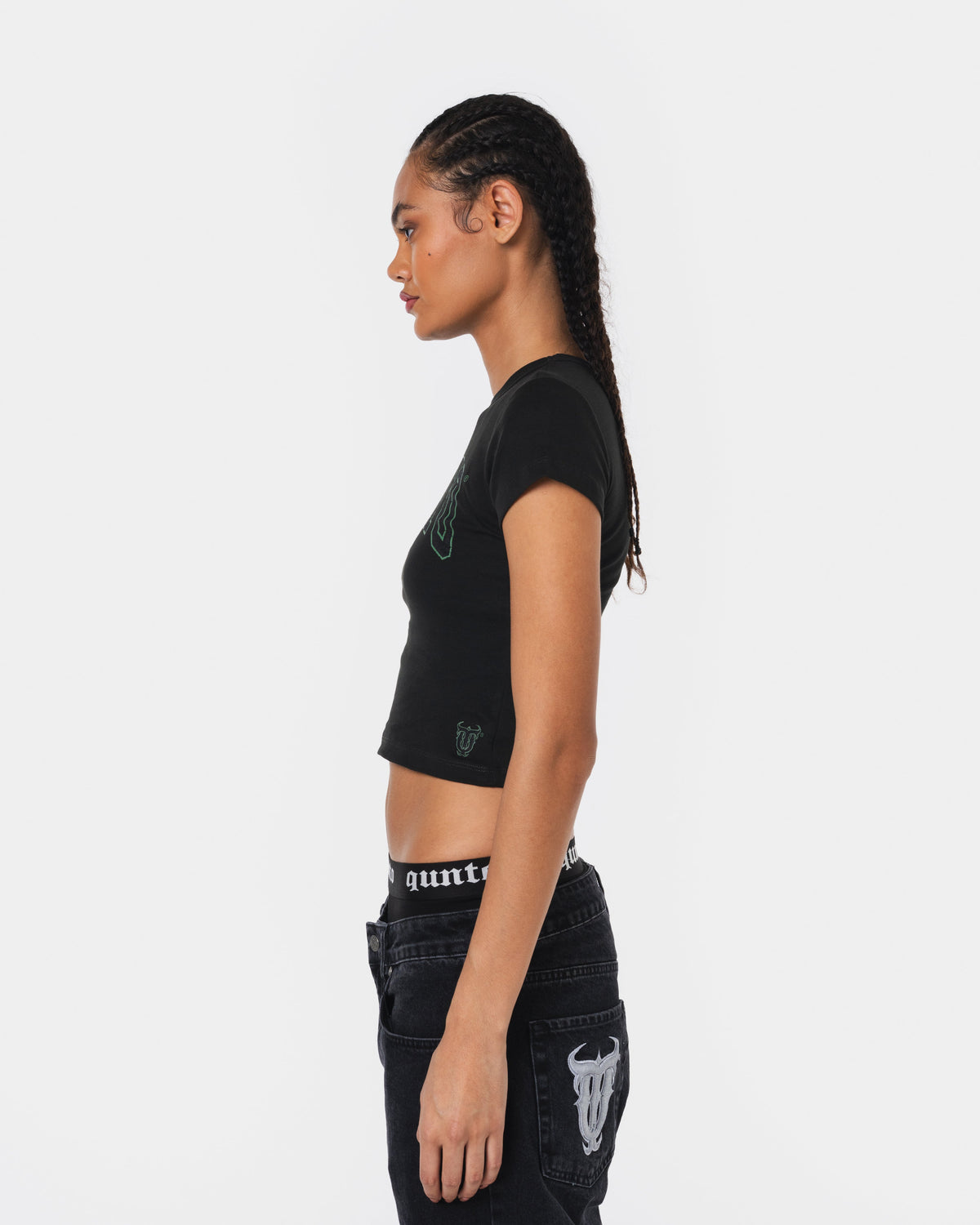 GREEN OUTLINER BABY TEE